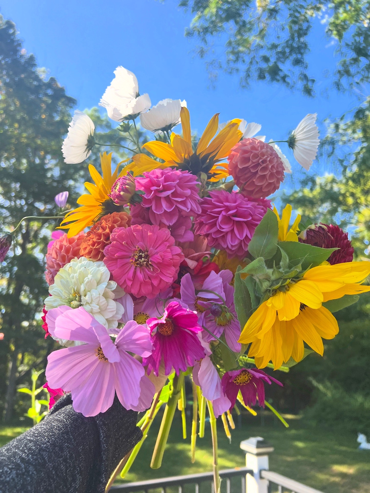 Coastal blue and white flower arrangement